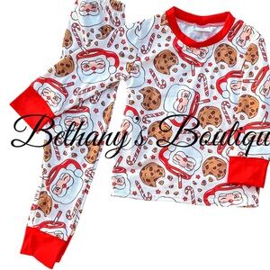 Santa's cookies and milk pajamas